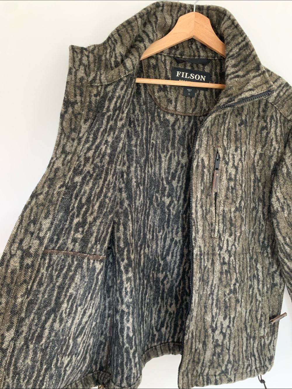 Limited Edition Filson Mossy Oak Milled Camo Wool Field Jacket - Green/Brown - Picture 5 of 12